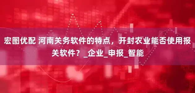 宏图优配 河南关务软件的特点，开封农业能否使用报关软件？_企业_申报_智能
